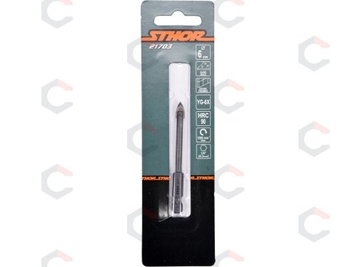 Grąžtas stiklui ir keramikai | 6.3 mm (1/4") galu | 6 mm (21703) 2 Grąžtas stiklui ir keramikai | 6.3 mm (1/4") galu | 6 mm (21703) 2