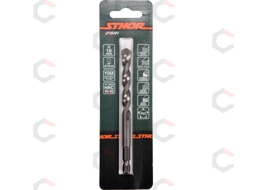 Grąžtas universalus su Hex 6.3 mm (1/4") galu | 10.0 mm (21691) 3 Grąžtas universalus su Hex 6.3 mm (1/4") galu | 10.0 mm (21691) 3