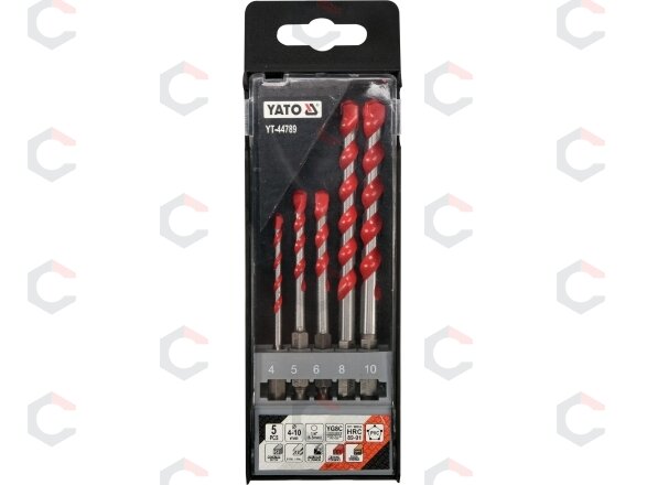 Grąžtų rinkinys su Hex 6.3 mm (1/4") galu | universalūs | 4 - 10 mm | 5 vnt. (YT-44789) 2 Grąžtų rinkinys su Hex 6.3 mm (1/4") galu | universalūs | 4 - 10 mm | 5 vnt. (YT-44789) 2