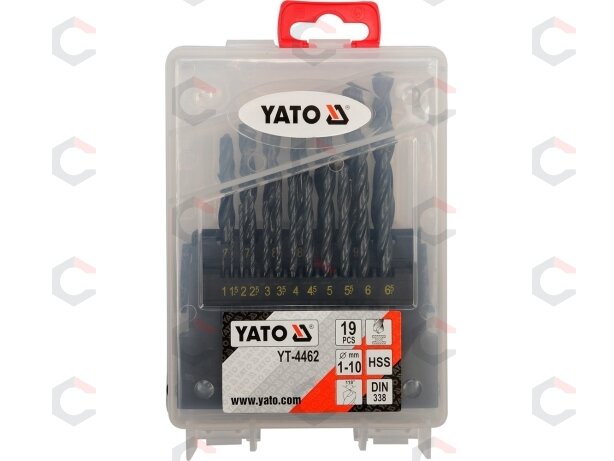 Grąžtų metalui rinkinys HSS DIN 338 19vnt. 1-10mm (YT-4462) 1 Grąžtų metalui rinkinys HSS DIN 338 19vnt. 1-10mm (YT-4462) 1