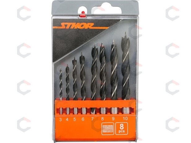 Grąžtų medžiui rinkinys | 3-10 mm | 8 vnt. (22381) Grąžtų medžiui rinkinys | 3-10 mm | 8 vnt. (22381)