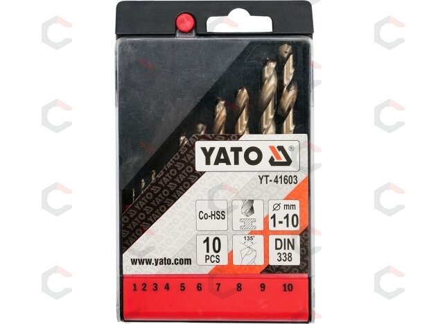 Grąžtų metalui rinkinys | Cobalt-HSS | 1-10mm | 10 vnt. (YT-41603) 1 Grąžtų metalui rinkinys | Cobalt-HSS | 1-10mm | 10 vnt. (YT-41603) 1