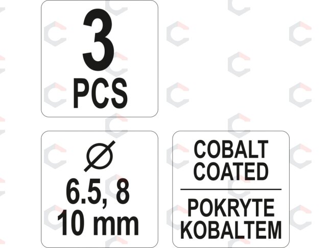 Grąžtai kontaktiniams taškams nugręžti | HSS Cobalt | 3 vnt. (YT-28921) 5