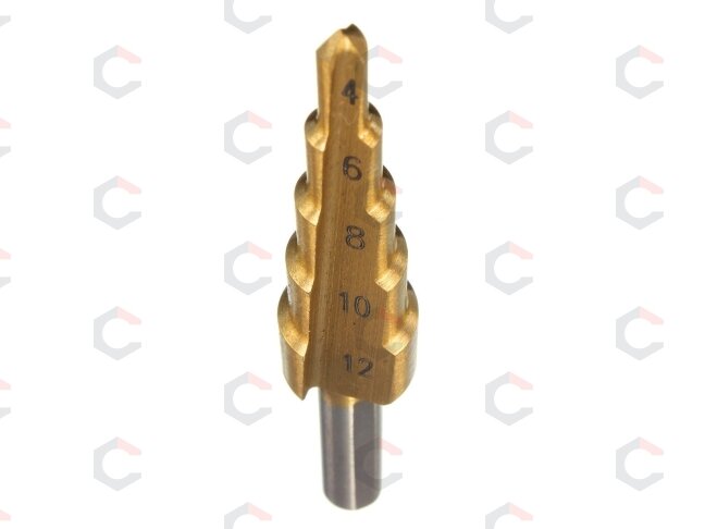 Pakopinių grąžtų rinkinys | titano danga | 4–32 mm | 3 vnt. (EB-4345) 5 Pakopinių grąžtų rinkinys | titano danga | 4–32 mm | 3 vnt. (EB-4345) 5