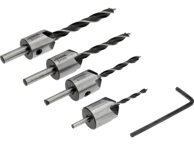 Grąžtų su įgilintuvais rinkinys medienai Sthor | 3–6 mm | HSS 4241 | 5 vnt. (22720) 1 Grąžtų su įgilintuvais rinkinys medienai Sthor | 3–6 mm | HSS 4241 | 5 vnt. (22720) 1
