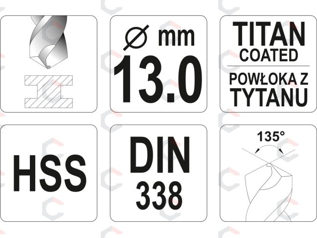 Grąžtas metalui HSS-TIN 2.5 mm, 2vnt. (YT-44633) 1 Grąžtas metalui HSS-TIN 2.5 mm, 2vnt. (YT-44633) 1