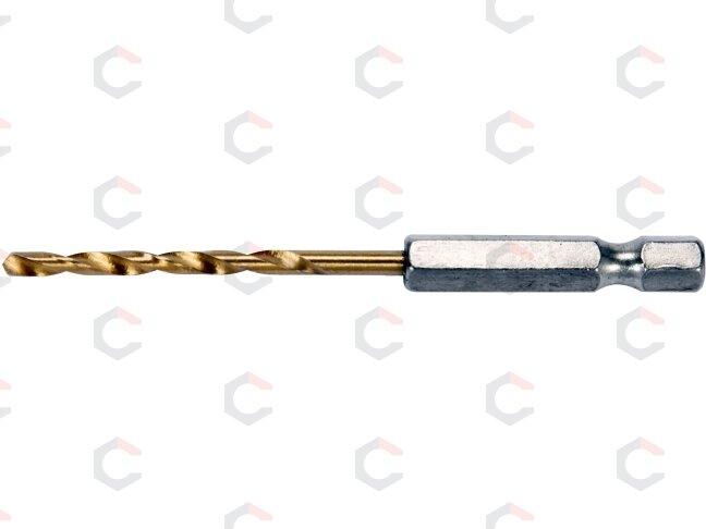 Grąžtas metalui su Hex 6.3 mm (1/4") galu HSS-TiN | 3.0 mm (YT-44754) 1 Grąžtas metalui su Hex 6.3 mm (1/4") galu HSS-TiN | 3.0 mm (YT-44754) 1