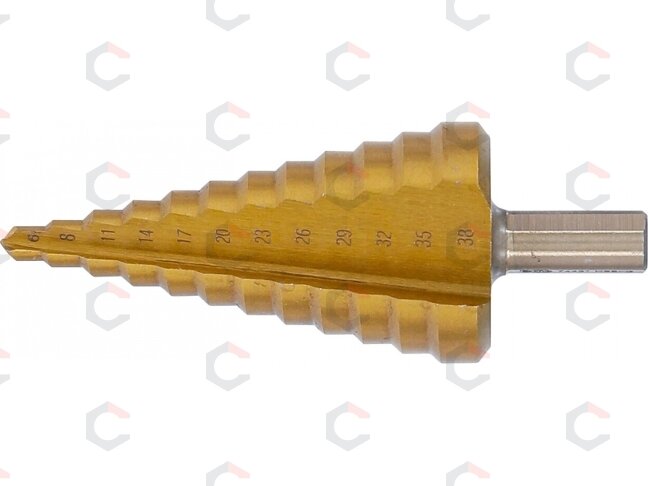 Grąžtas pakopinis | titano nitridas | Ø 6 - 38 mm (74431B) 2 Grąžtas pakopinis | titano nitridas | Ø 6 - 38 mm (74431B) 2