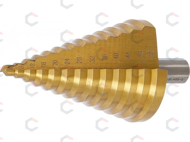 Grąžtas pakopinis | titano nitridas | Ø 6–52 mm (74432B) 1 Grąžtas pakopinis | titano nitridas | Ø 6–52 mm (74432B) 1
