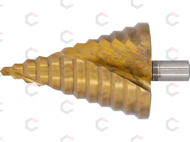 Grąžtas pakopinis | titano nitridas | Ø 6–60 mm (74429) 2 Grąžtas pakopinis | titano nitridas | Ø 6–60 mm (74429) 2