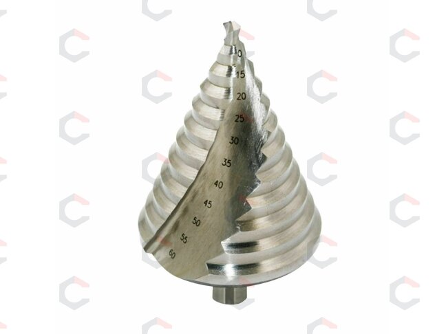 Grąžtas skylės (pa)platinimui pakopinis | 6-60 mm (SD60) 2 Grąžtas skylės (pa)platinimui pakopinis | 6-60 mm (SD60) 2