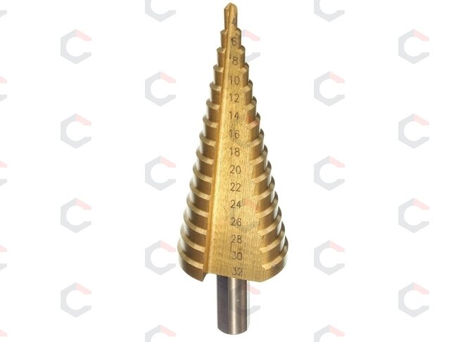 Grąžtas skylės platinimui | pakopinis | Ø 4–30 mm (EB-4340) Grąžtas skylės platinimui | pakopinis | Ø 4–30 mm (EB-4340)