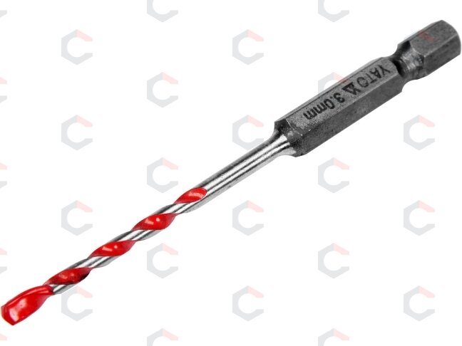 Grąžtas universalus su Hex 6.3 mm (1/4") galu | 3.0 mm (YT-44780) Grąžtas universalus su Hex 6.3 mm (1/4") galu | 3.0 mm (YT-44780)