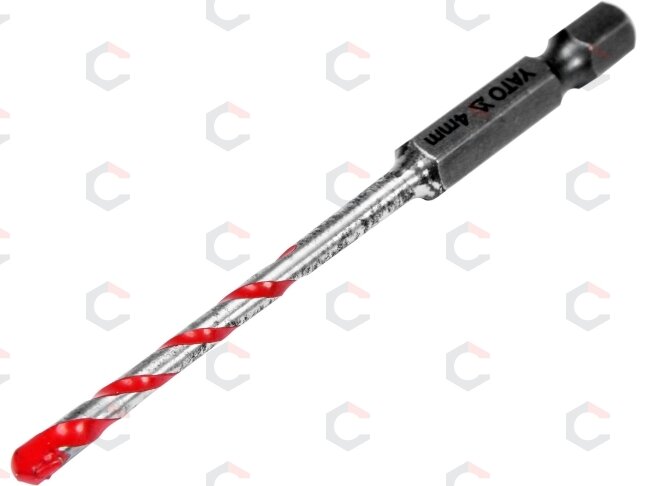 Grąžtas universalus su Hex 6.3 mm (1/4") galu | 4.0 mm (YT-44781) Grąžtas universalus su Hex 6.3 mm (1/4") galu | 4.0 mm (YT-44781)
