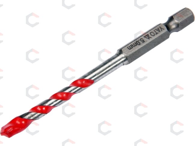 Grąžtas universalus su Hex 6.3 mm (1/4") galu | 5.0 mm (YT-44782) Grąžtas universalus su Hex 6.3 mm (1/4") galu | 5.0 mm (YT-44782)