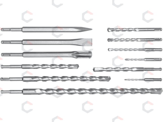 Grąžtų ir kaltų komplektas | SDS PLUS | 5-20 mm | 12 vnt. (23585) Grąžtų ir kaltų komplektas | SDS PLUS | 5-20 mm | 12 vnt. (23585)