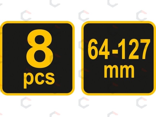 Grąžtų karūnų rinkinys medžiui | 64-127 mm | 8 vnt. (22571) 5 Grąžtų karūnų rinkinys medžiui | 64-127 mm | 8 vnt. (22571) 5