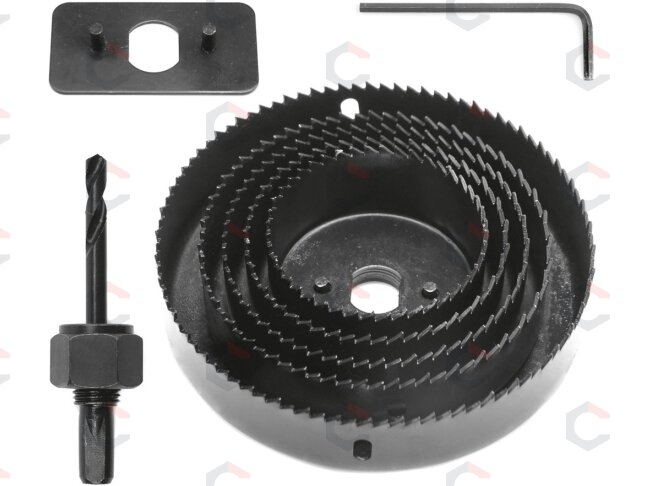 Grąžtų karūnų rinkinys medžiui | 64-127 mm | 8 vnt. (22571) Grąžtų karūnų rinkinys medžiui | 64-127 mm | 8 vnt. (22571)