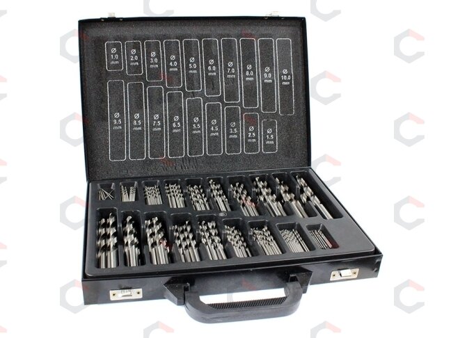 Grąžtų metalui komplektas | HSS | Ø 1 - 10 mm | 170 vnt. (ES-1999) Grąžtų metalui komplektas | HSS | Ø 1 - 10 mm | 170 vnt. (ES-1999)