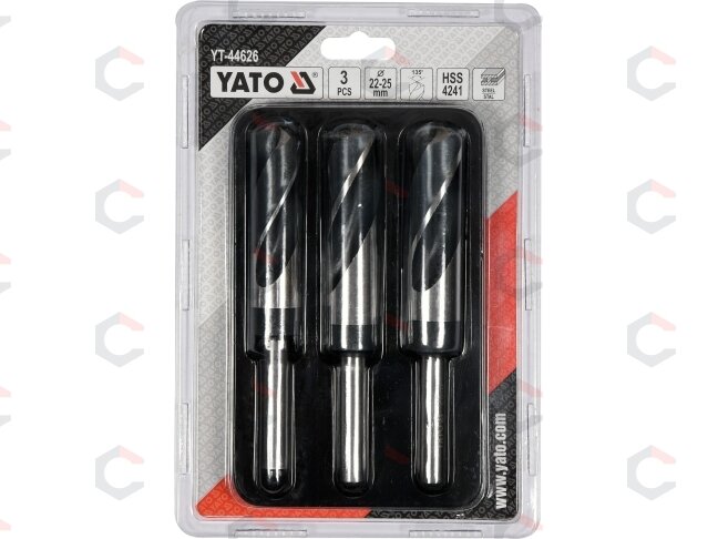 Grąžtų metalui rinkinys | 22 - 24 - 25 mm | 3 vnt. (YT-44626) 2 Grąžtų metalui rinkinys | 22 - 24 - 25 mm | 3 vnt. (YT-44626) 2