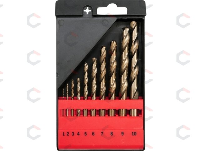 Grąžtų metalui rinkinys | Cobalt-HSS | 1-10mm | 10 vnt. (YT-41603) Grąžtų metalui rinkinys | Cobalt-HSS | 1-10mm | 10 vnt. (YT-41603)