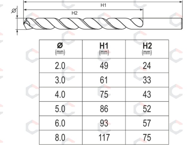Grąžtų metalui rinkinys | Cobalt-HSS | 2-8 mm | 6 vnt. (YT-41602) 3 Grąžtų metalui rinkinys | Cobalt-HSS | 2-8 mm | 6 vnt. (YT-41602) 3