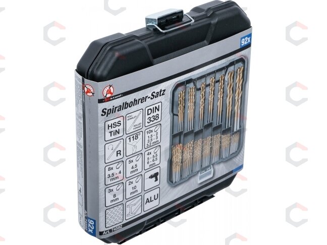 Grąžtų metalui rinkinys | HSS | 1,5 - 10 mm | 92 vnt. (74592) 5 Grąžtų metalui rinkinys | HSS | 1,5 - 10 mm | 92 vnt. (74592) 5
