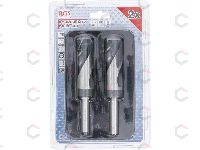 HSS grąžtų rinkinys 26–28 mm 2 vnt. (6802) 3 HSS grąžtų rinkinys 26–28 mm 2 vnt. (6802) 3