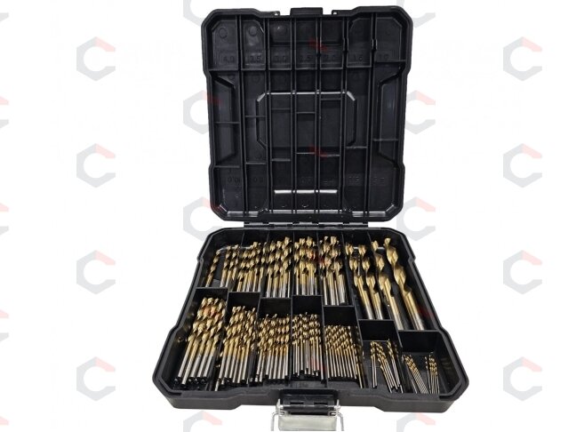 Grąžtų metalui rinkinys | HSS 4241 | titano nitridas | 1 - 10 mm | 107 vnt. (DB107S) 1 Grąžtų metalui rinkinys | HSS 4241 | titano nitridas | 1 - 10 mm | 107 vnt. (DB107S) 1
