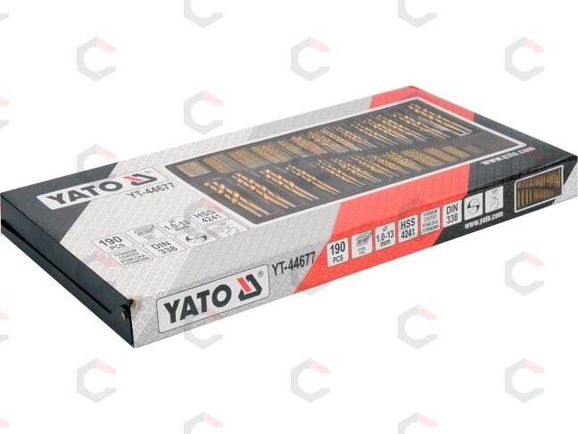 Grąžtų metalui rinkinys | HSS | Ø 1 - 13 mm | 190 vnt. (YT-44677) 4 Grąžtų metalui rinkinys | HSS | Ø 1 - 13 mm | 190 vnt. (YT-44677) 4