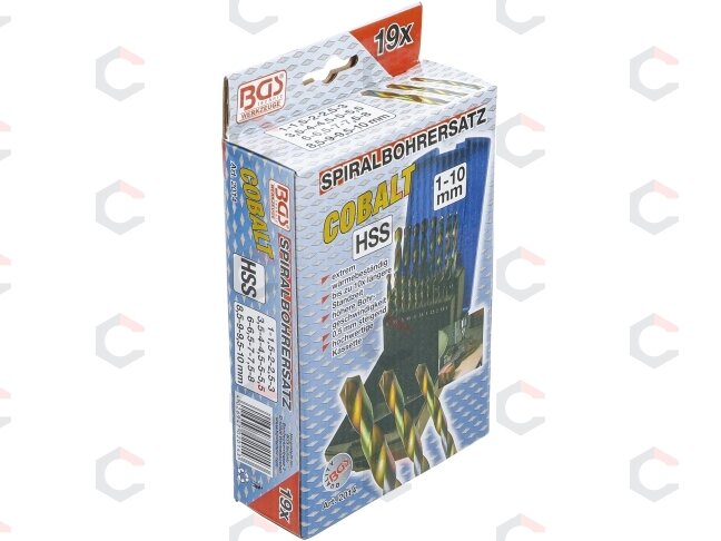 Grąžtų rinkinys | Cobalt-HSS | 1 - 10 mm | 19 vnt. (2014) 2 Grąžtų rinkinys | Cobalt-HSS | 1 - 10 mm | 19 vnt. (2014) 2