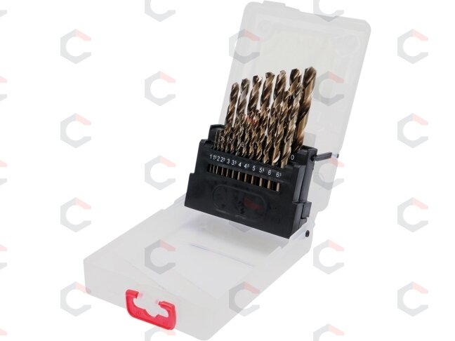 Grąžtų rinkinys | Cobalt-HSS | 1 - 10 mm | 19 vnt. (YT-41604) Grąžtų rinkinys | Cobalt-HSS | 1 - 10 mm | 19 vnt. (YT-41604)