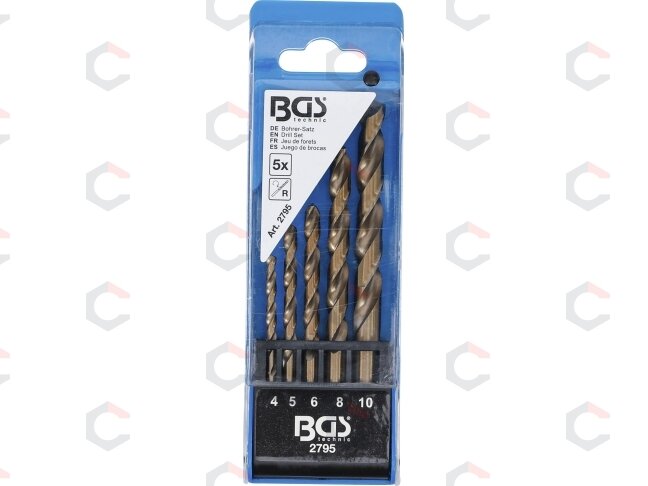 Grąžtų rinkinys | Cobalt-HSS | HSS | 4 - 10 mm | 5 vnt. (2795) 5 Grąžtų rinkinys | Cobalt-HSS | HSS | 4 - 10 mm | 5 vnt. (2795) 5