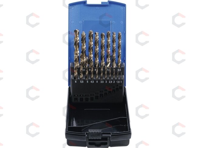 Grąžtų rinkinys | HSS-G M35 kobalto plienas | 1 - 10 mm | 19 vnt. (9297) 2 Grąžtų rinkinys | HSS-G M35 kobalto plienas | 1 - 10 mm | 19 vnt. (9297) 2