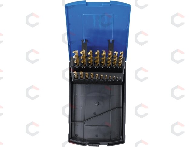 Grąžtų rinkinys | HSS G | titano nitridas | 1 - 10 mm | 19 vnt. (2040) 3 Grąžtų rinkinys | HSS G | titano nitridas | 1 - 10 mm | 19 vnt. (2040) 3