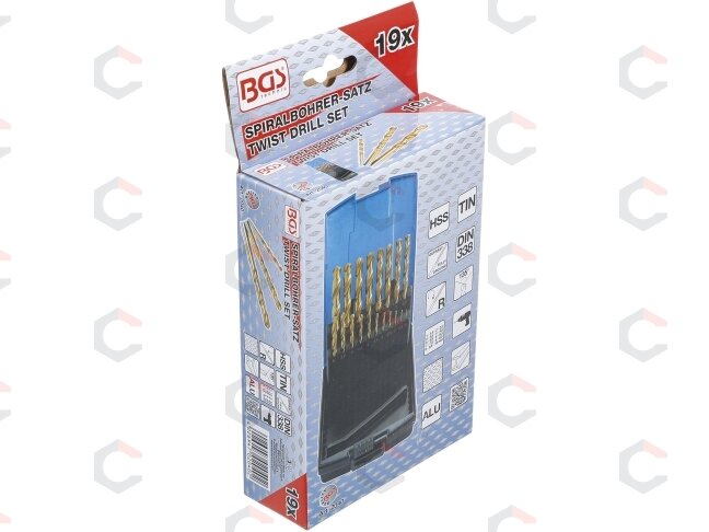 Grąžtų rinkinys | HSS G | titano nitridas | 1 - 10 mm | 19 vnt. (2040) 5 Grąžtų rinkinys | HSS G | titano nitridas | 1 - 10 mm | 19 vnt. (2040) 5