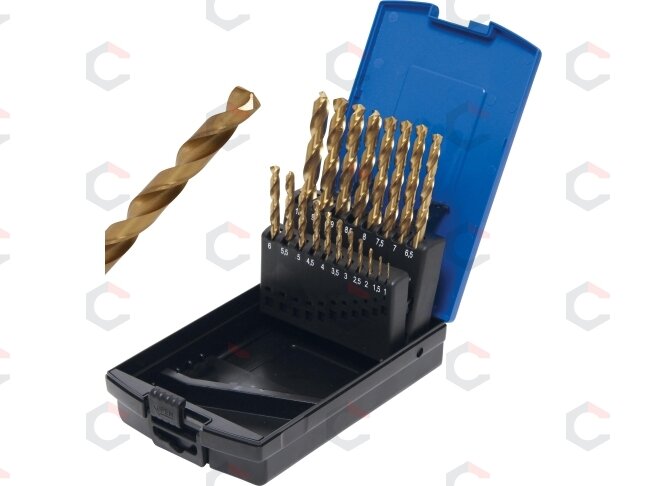Grąžtų rinkinys | HSS G | titano nitridas | 1 - 10 mm | 19 vnt. (2040) 6 Grąžtų rinkinys | HSS G | titano nitridas | 1 - 10 mm | 19 vnt. (2040) 6