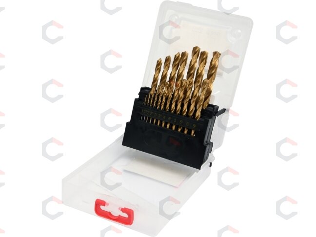 Grąžtų rinkinys | HSS-Titan | 1 - 10 mm | 19 vnt. (YT-44675) Grąžtų rinkinys | HSS-Titan | 1 - 10 mm | 19 vnt. (YT-44675)