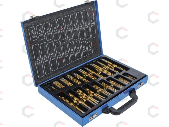 Grąžtų rinkinys HSS | titano nitridas | 1 - 10 mm | 170 vnt. (1994) 1 Grąžtų rinkinys HSS | titano nitridas | 1 - 10 mm | 170 vnt. (1994) 1