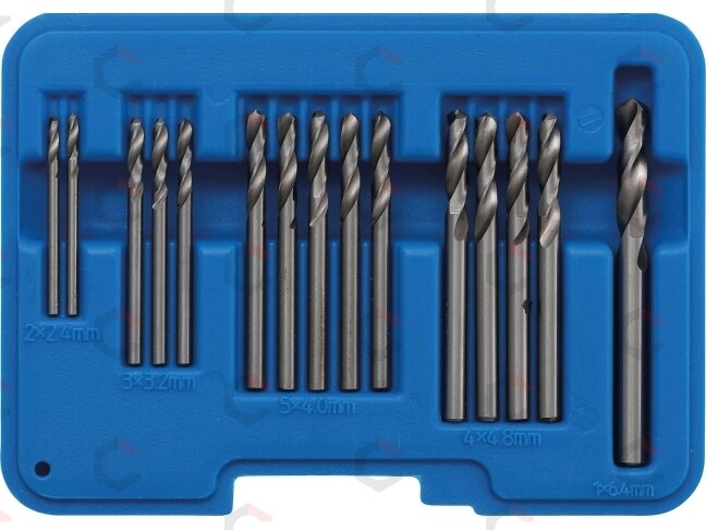 Grąžtų rinkinys | kniedžių skylėms | HSS | 2.4 - 6.4 mm | 15 vnt. (2097) 1 Grąžtų rinkinys | kniedžių skylėms | HSS | 2.4 - 6.4 mm | 15 vnt. (2097) 1
