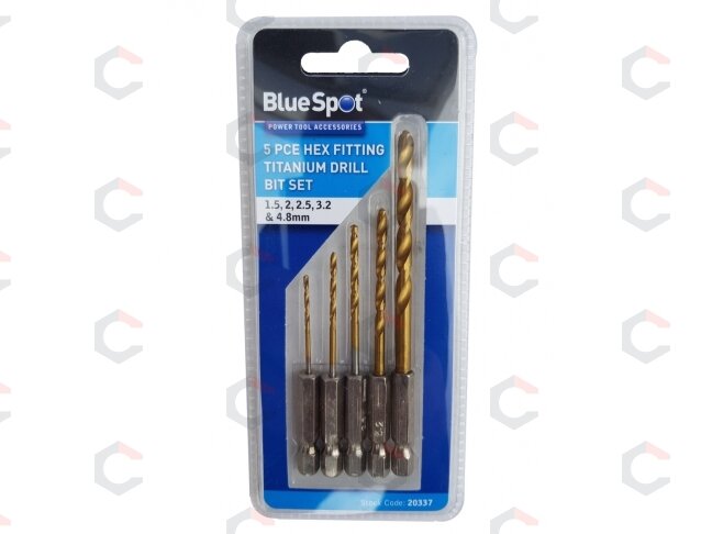 Grąžtų rinkinys su Hex 6.3 mm (1/4") galu | titano nitridas | 1.5 - 4.8 mm | 5 vnt. (HD05) Grąžtų rinkinys su Hex 6.3 mm (1/4") galu | titano nitridas | 1.5 - 4.8 mm | 5 vnt. (HD05)