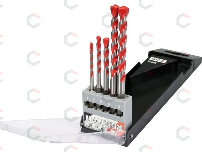 Grąžtų rinkinys su Hex 6.3 mm (1/4") galu | universalūs | 4 - 10 mm | 5 vnt. (YT-44789) Grąžtų rinkinys su Hex 6.3 mm (1/4") galu | universalūs | 4 - 10 mm | 5 vnt. (YT-44789)