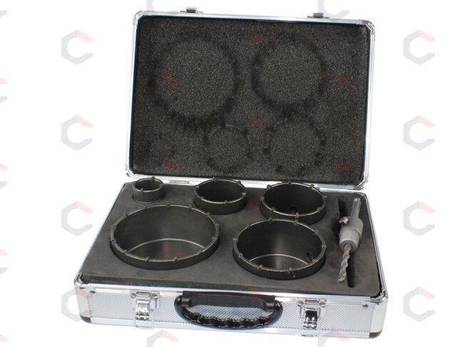 Gręžimo karūnų rinkinys SDS Plus | 40-120 mm | 6 vnt. (ES20446) 2