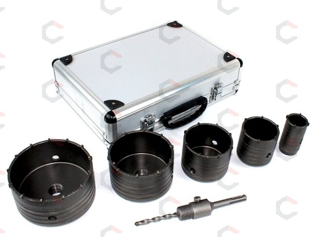 Gręžimo karūnų rinkinys SDS Plus | 40-120 mm | 6 vnt. (ES20446)