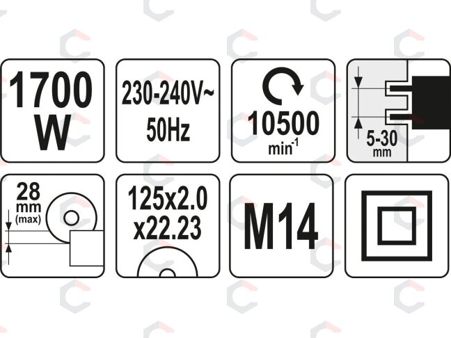 Griovelių darymo sienoje įrankis | 125 mm | 1700W (YT-82015) 4 Griovelių darymo sienoje įrankis | 125 mm | 1700W (YT-82015) 4