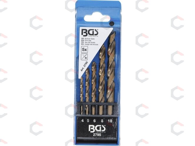Grąžtų rinkinys | Cobalt-HSS | HSS | 4 - 10 mm | 5 vnt. (2795) 5 Grąžtų rinkinys | Cobalt-HSS | HSS | 4 - 10 mm | 5 vnt. (2795) 5