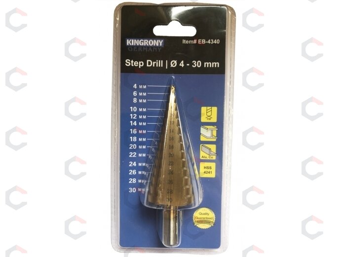Grąžtas skylės platinimui | pakopinis | Ø 4–30 mm (EB-4340) 2 Grąžtas skylės platinimui | pakopinis | Ø 4–30 mm (EB-4340) 2