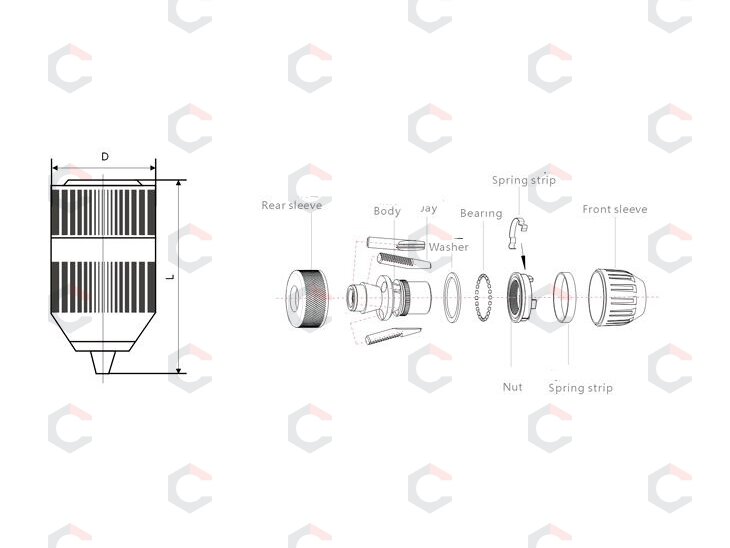 Griebtuvas grąžtui be rakto su rakinimo sistema, pusiau metalinis 2-13mm, 1/2"-20UNF (ES-790870) 2 Griebtuvas grąžtui be rakto su rakinimo sistema, pusiau metalinis 2-13mm, 1/2"-20UNF (ES-790870) 2