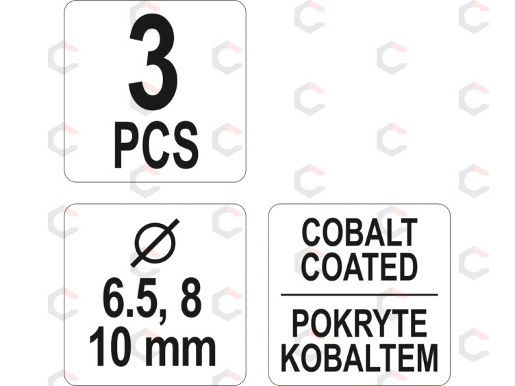 Grąžtai kontaktiniams taškams nugręžti | HSS Cobalt | 3 vnt. (YT-28921) 5 Grąžtai kontaktiniams taškams nugręžti | HSS Cobalt | 3 vnt. (YT-28921) 5