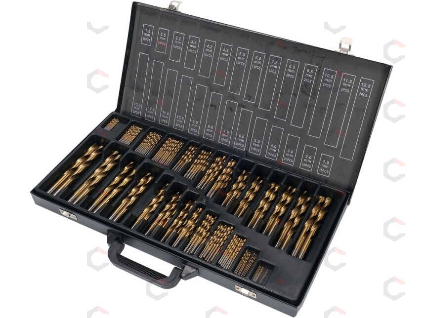 Grąžtų metalui rinkinys | HSS | Ø 1 - 13 mm | 190 vnt. (YT-44677) Grąžtų metalui rinkinys | HSS | Ø 1 - 13 mm | 190 vnt. (YT-44677)
